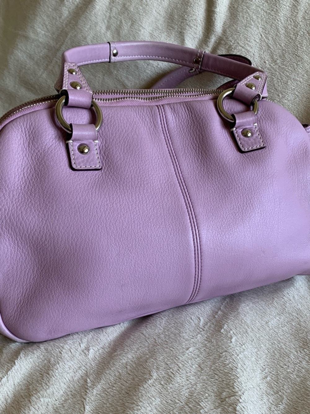 Coach Lavender Pebbled Leather Satchel Purse PRICE DROP – SHIPS TOMORROW - Picture 2 of 8